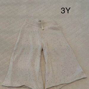 Millk Cream Sprinkle Knit Wide-Leg Kids Bottoms - 3Y